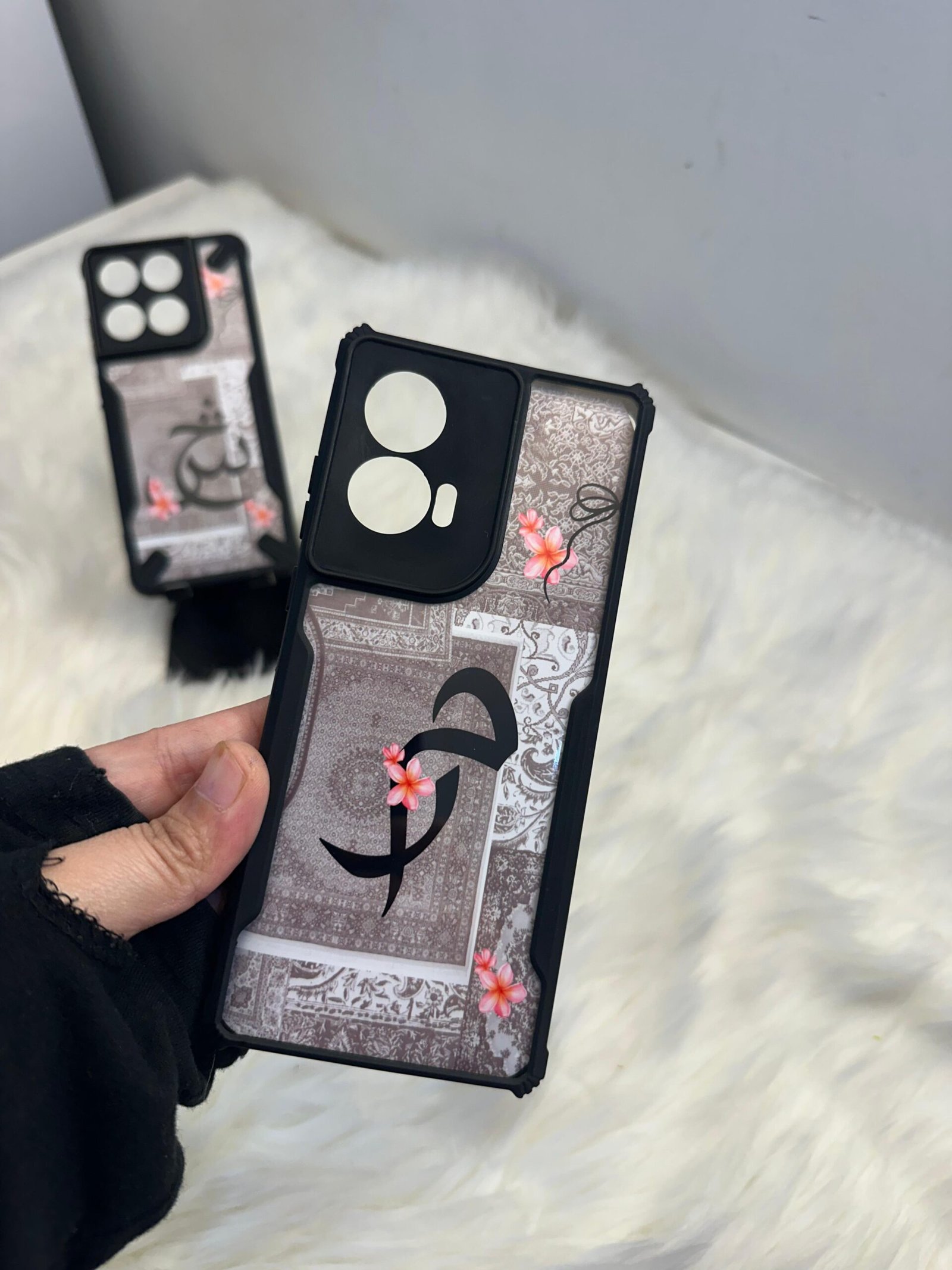 Premium Pashmina mobile cover - Customized name phone case Pashmina mobile cover